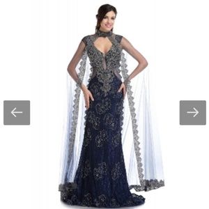 Navy blue evening gown